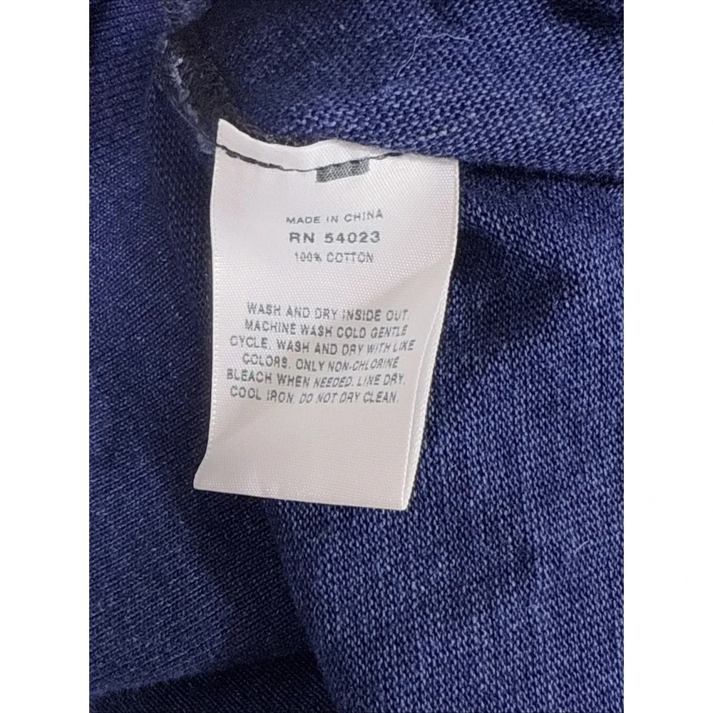 GAP 1969‎ Indigo Pullover Mens Large Navy Blue Indigo Shawl Neck Pockets